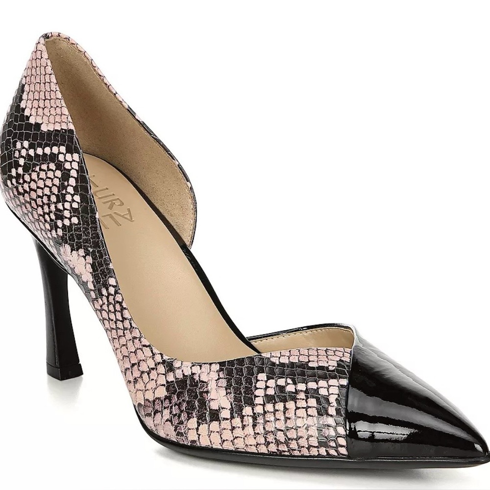 NWOT Naturalizer Edris Black/Pink Patent Snake Print‎ D’Orsay Pumps, 8 - Picture 5 of 13